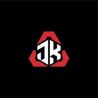 jk första logotyp esport team begrepp idéer vektor