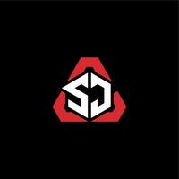 sj första logotyp esport team begrepp idéer vektor