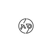 ao djärv linje begrepp i cirkel första logotyp design i svart isolerat vektor