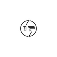 ip Fett gedruckt Linie Konzept im Kreis Initiale Logo Design im schwarz isoliert vektor