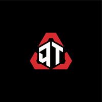 qt Initiale Logo Esport Mannschaft Konzept Ideen vektor