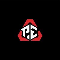 pe första logotyp esport team begrepp idéer vektor