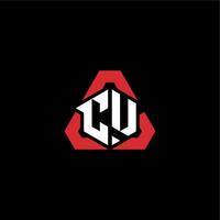 cu första logotyp esport team begrepp idéer vektor