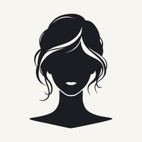 Silhouette von ein Frau Kopf mit Frisur. Vektor Illustration.