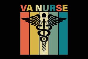 va sjuksköterska retro årgång valentine för sjuksköterska va sjuksköterska retro t-shirt design vektor