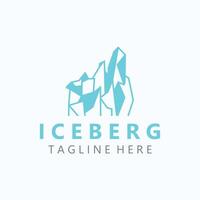 isberg logotyp design, enkel is berg landskap mall vektor illustration