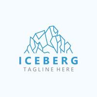 isberg logotyp design, enkel is berg landskap mall vektor illustration