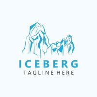 isberg logotyp design, enkel is berg landskap mall vektor illustration