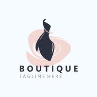 klänning kvinna logotyp design skönhet mode för boutique affär vektor mall