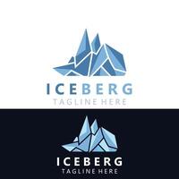 Eisberg Logo Design, einfach Eis Berg Landschaft Vorlage Vektor Illustration