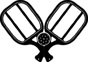 Vektor Pickleball Paddel Silhouette, Pickleball Verein und Symbole Vektor Illustration, Pickleball Paddel eben Vektor Symbol, hoch Qualität Vektor