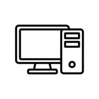 skrivbordet dator ikon vektor design mall enkel och rena