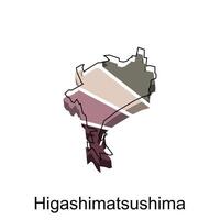 Karte von higashimatsushima Stadt, Logo Element zum Vorlage. geeignet zum Ihre Unternehmen vektor