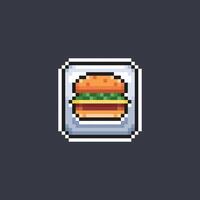 Burger Zeichen im Pixel Kunst Stil vektor