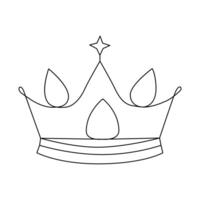 eine Linie kontinuierlich Krone Zeichnung und Gliederung das Krone Symbol Kunst von König und Majestät Vektor Illustration