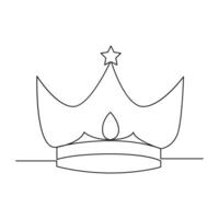 eine Linie kontinuierlich Krone Zeichnung und Gliederung das Krone Symbol Kunst von König und Majestät Vektor Illustration