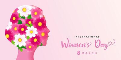 internationell kvinnors dag skön vykort vektor