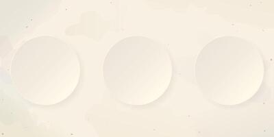 3d cirkel ark på beige bakgrund med vattenfärg färgade vektor illustration mall.
