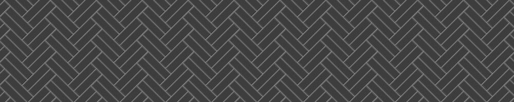 svart dubbel- fiskbens bricka sömlös mönster. sten eller keramisk tegel vägg bakgrund. kök Stänkskydd eller badrum vägg eller golv textur. Fasad eller interiör dekoration vektor
