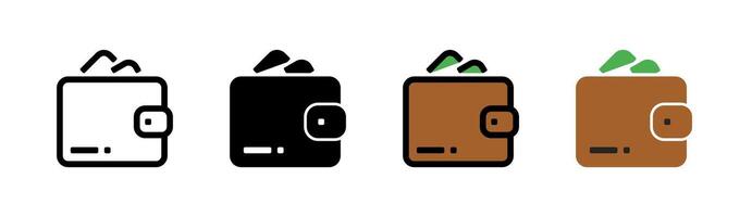 plånbok ikon på vit bakgrund. plånbok symbol. plånbok, finansiera, betalning och företag. platt och färgad stilar. för webb och mobil design. vektor