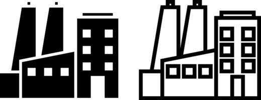Fabrik Symbol, Zeichen, oder Symbol im Glyphe und Linie Stil isoliert auf transparent Hintergrund. Vektor Illustration
