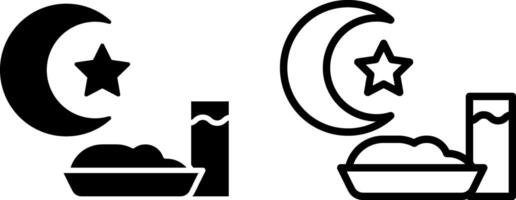 suhoor Mahlzeit Symbol, Zeichen, oder Symbol im Glyphe und Linie Stil isoliert auf transparent Hintergrund. Vektor Illustration