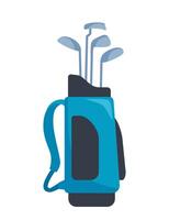 Blau und schwarz Golf Tasche voll von Vereine, Golfspieler Sport Ausrüstung. Vektor Illustration.