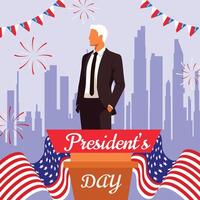 presidentens dag bakgrund design för social media posta, affisch, baner fira Lycklig president i februari i de förenad stater vektor