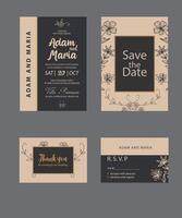 Hochzeit Einladung Karte mit Rosa Blume Vektoren
