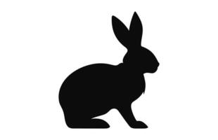 Ostern Hase schwarz Silhouette Vektor isoliert auf ein Weiß Hintergrund