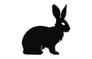 en kanin silhuett isolerat på en vit bakgrund, påsk svart ClipArt vektor