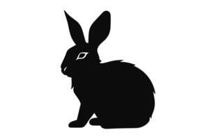 påsk kanin svart silhuett vektor isolerat på en vit bakgrund