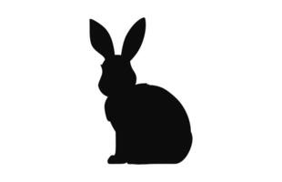 ein Ostern Hase Silhouette schwarz Vektor kostenlos