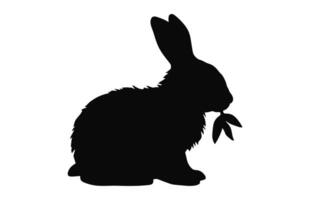 Ostern Hase Essen Silhouette Vektor isoliert auf ein Weiß Hintergrund