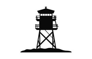 Rettungsschwimmer Turm Silhouette Vektor, sichern Turm Silhouette Clip Art vektor