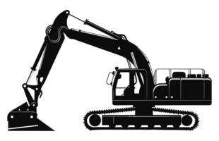 Bagger schwarz Silhouette Vektor, kompakt Bagger Silhouette, Mini ausgraben Clip Art vektor