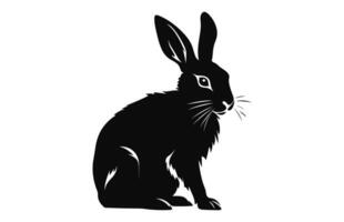 ein Hase Silhouette Vektor, Ostern Hase schwarz Clip Art vektor