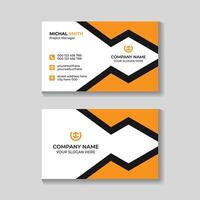 kreativ modern rena gul och svart företag kort design mall vektor