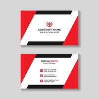 företags- kreativ modern eleganta rena röd och svart företag kort design mall vektor