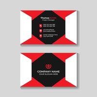 professionell kreativ modern röd och svart företag kort design mall vektor