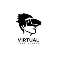 virtuell verklighet logotyp design ikon varumärke identitet tecken symbol vektor