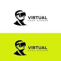 virtuell Wirklichkeit Logo Design Symbol Marke Identität Zeichen Symbol vektor