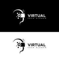 virtuell Wirklichkeit Logo Design Symbol Marke Identität Zeichen Symbol vektor