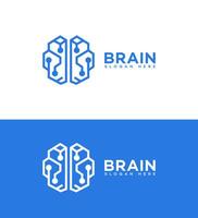 Gehirn Technik Logo Symbol Marke Identität Zeichen Symbol vektor
