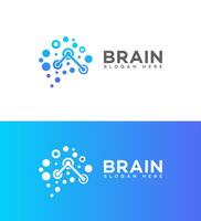Gehirn Technik Logo Symbol Marke Identität Zeichen Symbol vektor