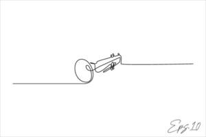 kontinuerlig linje vektor illustration design av trumpet