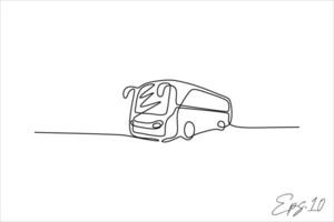 buss kontinuerlig linje vektor illustration design