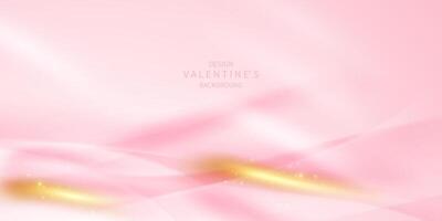 Hintergrund Design zum glücklich Valentinstag Tag Poster oder Gutschein mit elegant Rosa Hintergrund. Vektor Illustration