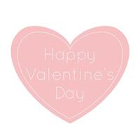 Lycklig hjärtans dag. hjärtans dag reste sig rosa hjärta. vektor hand dragen enkel kort med hjärta. mall för valentines dag, bröllop, flygblad, baner, omslag, märka, affisch
