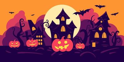 bakgrund design för halloween affisch, baner vektor illustration